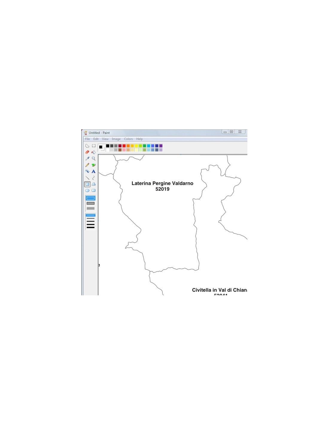 Mappa dei comuni e CAP della provincia di Arezzo jpg