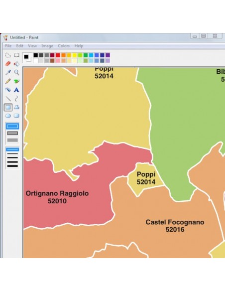 Mappa dei comuni e CAP della provincia di Arezzo jpg