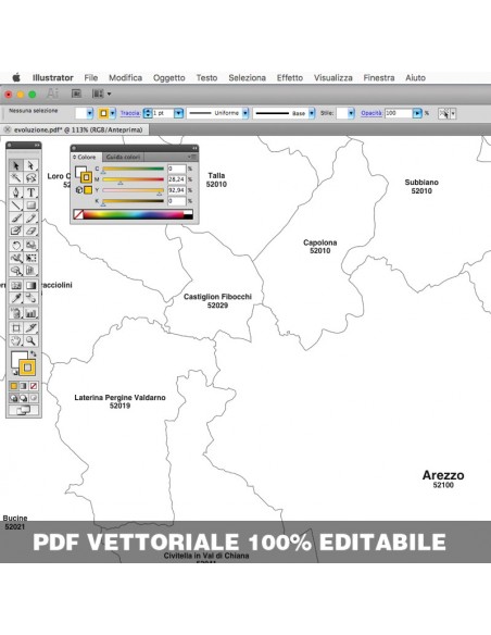 Mappa dei comuni e CAP della provincia di Arezzo pdf