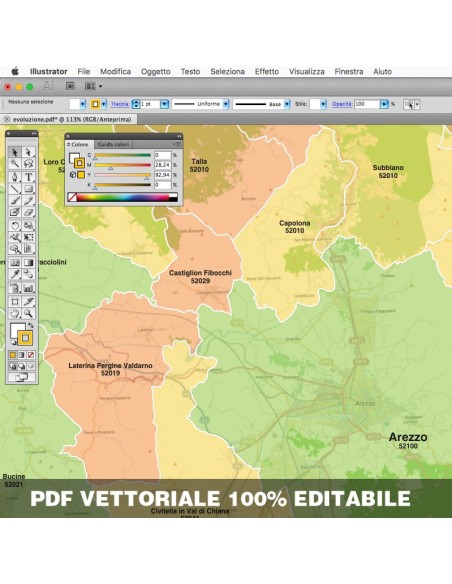 Mappa dei comuni e CAP della provincia di Arezzo pdf