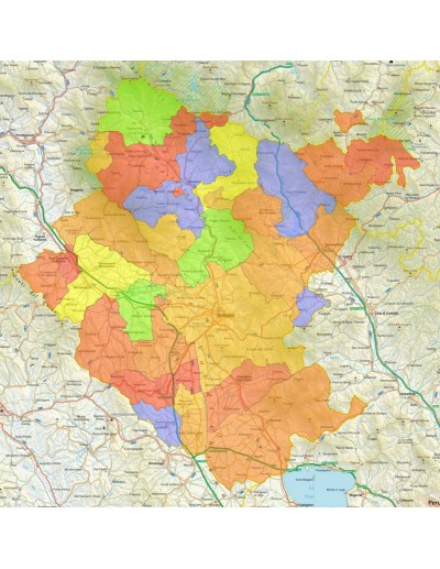 Mappa stradale con comuni della provincia di Arezzo pdf